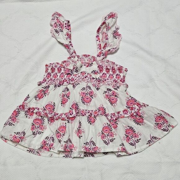 Haute Hippie Floral Layered Ruffle Dress Toddler 2T Sleeveless Lined EUC - Picture 6 of 7